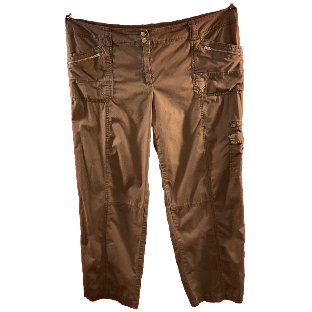 AGB Y2K Mid Low Rise Straight Leg Cargo Pants Grunge 90s Skater Hipster SZ 16